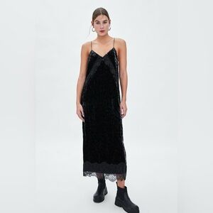 ZARA Velvet Animal Print Dress
